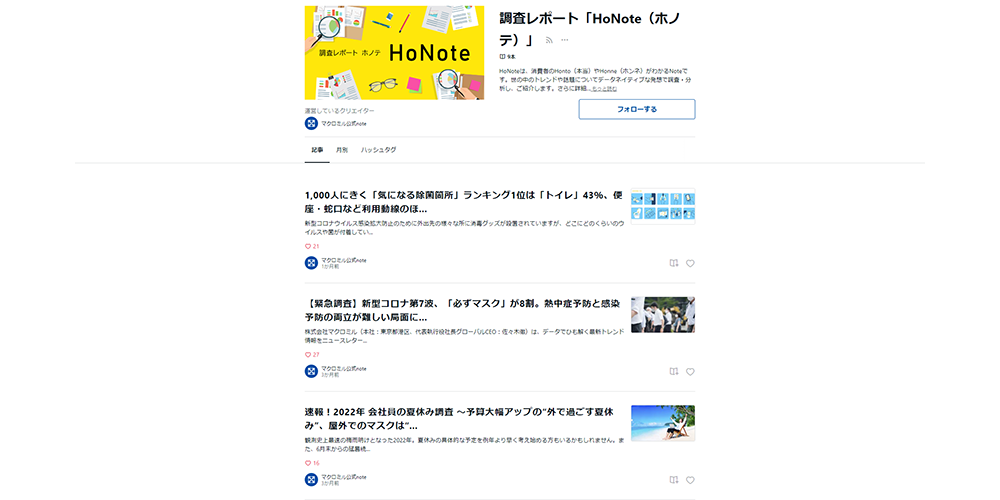 調査レポート「HoNote（ホノテ）」
