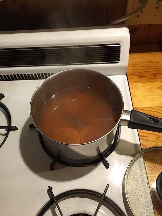 写真：ホットオレンジが温めている