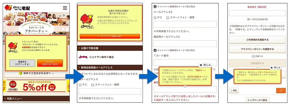 イメージ：トップページから会員登録案内を促すポップアップ
