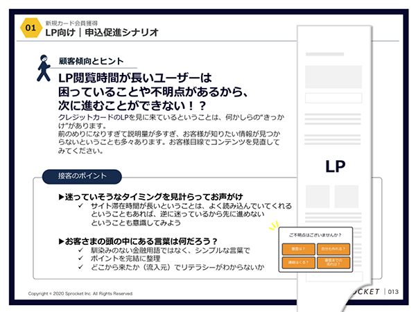 図：LP向け 申込促進シナリオ