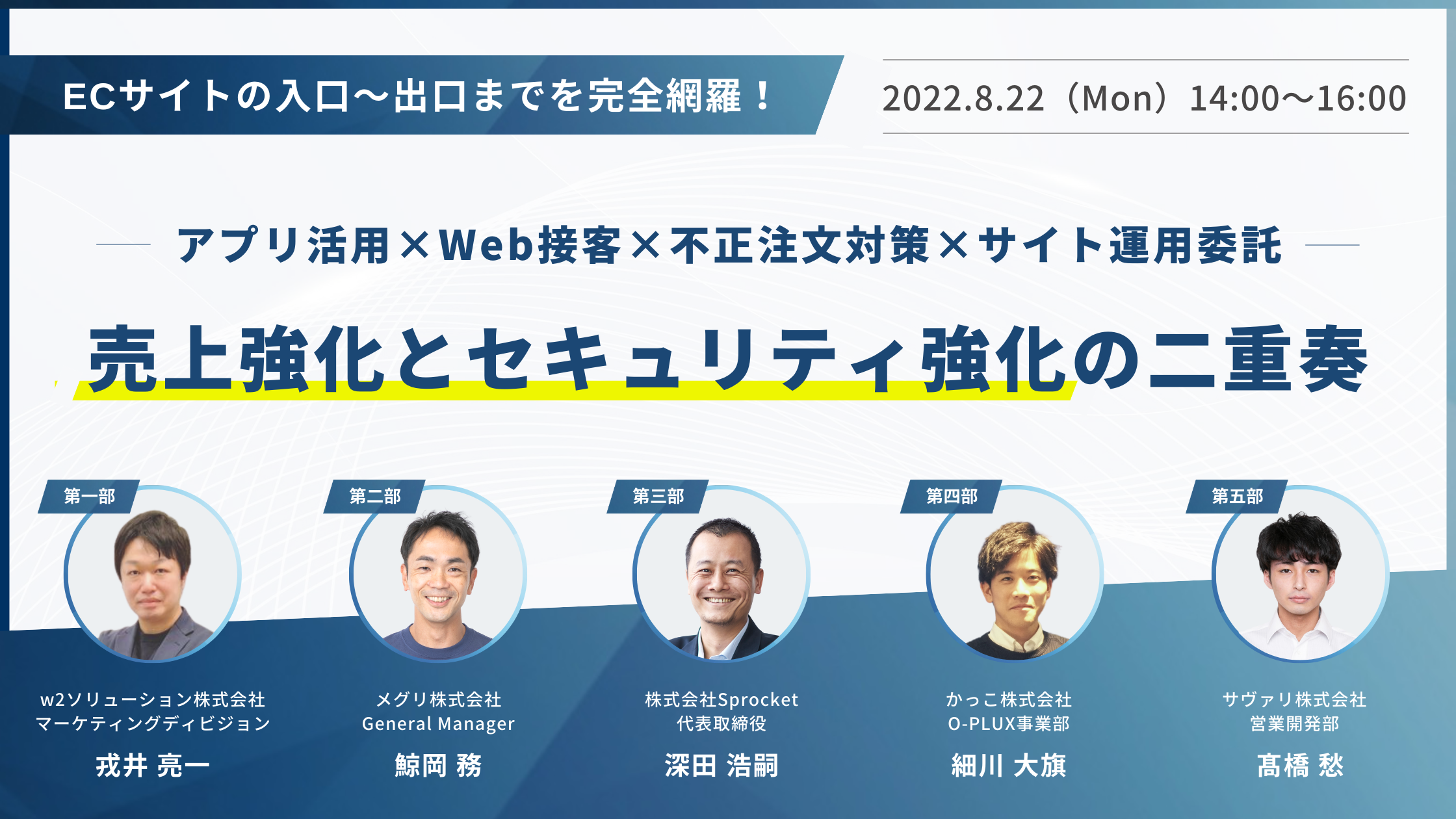 バナー：ECサイトの入口～出口までを完全網羅！-アプリ活用×WEB接客×不正注文対策×サイト運用委託-売上強化とセキュリティ強化の二重奏