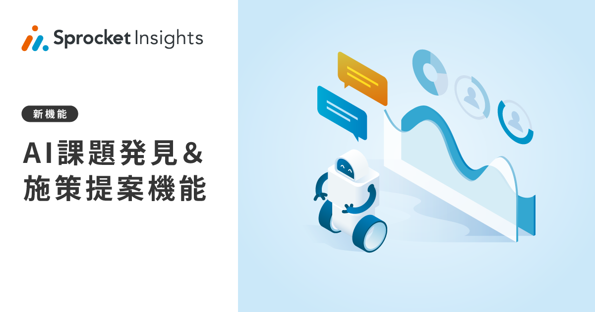 イメージ：データ分析ツール「Sprocket Insights」に「AI課題発見＆施策提案機能」を実装